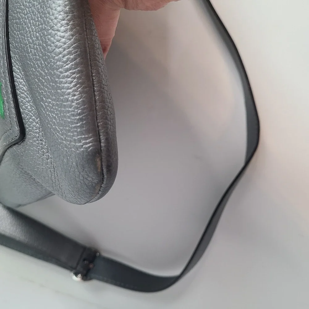 Upcrafted Coach Slim Crossbody Hand Painted Bag Purse Rose Silver Leather F16533 - Picture 9 of 11
